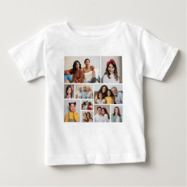 Camiseta Para Bebê Crie sua própria colagem de fotos