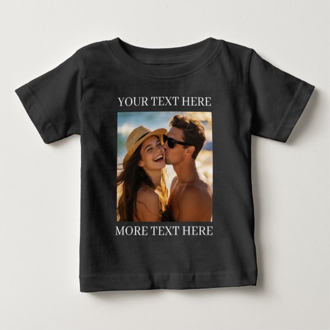 Camiseta Para Bebê Crie Sua Própria Foto e Texto (Frente)