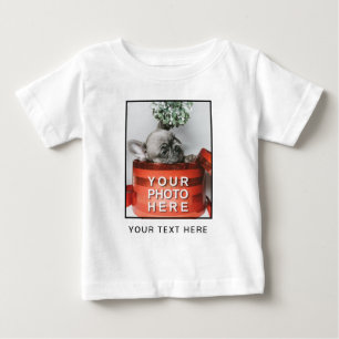 Camiseta Para Bebê Crie Sua Própria Foto e Texto Personalizado