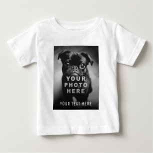 Camiseta Para Bebê Crie Sua Própria Foto Simples e Texto Personalizad
