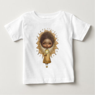 Camiseta Para Bebê Crie Sua Própria Menina do Girassol Fofa