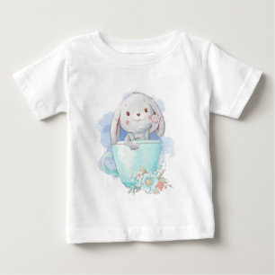 Camiseta Para Bebê Crie sua própria taça de chá coelhinha