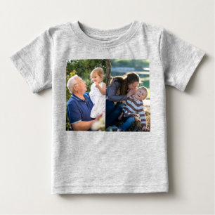 Camiseta Para Bebê Crie suas próprias duas fotos
