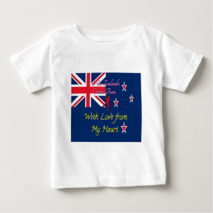 Camiseta Para Bebê Críquete Internacional da Nova Zelândia