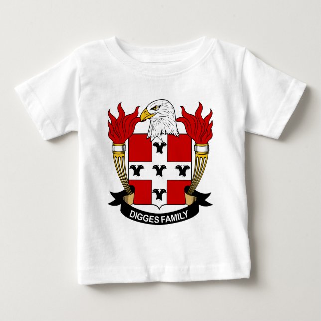 Camiseta Para Bebê Crista da família de Digges (Frente)