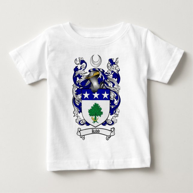 CAMISETA PARA BEBÊ CRISTA DA FAMÍLIA DE KIDD - BRASÃO DE KIDD (Frente)