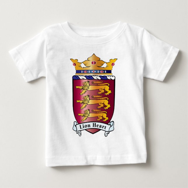 Camiseta Para Bebê Crista do coração do leão (Frente)