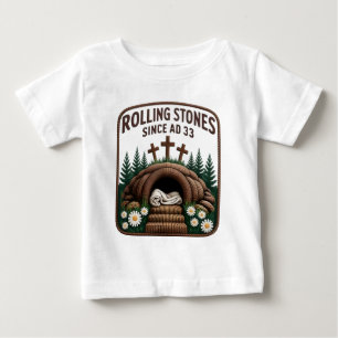 Camiseta Para Bebê Cristão Ele Ressuscitou Falso