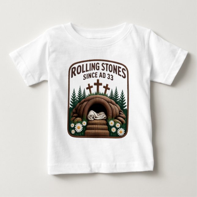 Camiseta Para Bebê Cristão Ele Ressuscitou Falso (Frente)