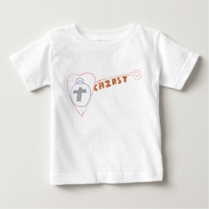 Camiseta Para Bebê Cristo é a chave Baby Fine Jersey T-Shirt
