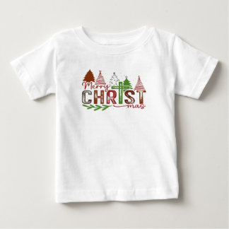 Camiseta Para Bebê Cristo no Centro do Natal
