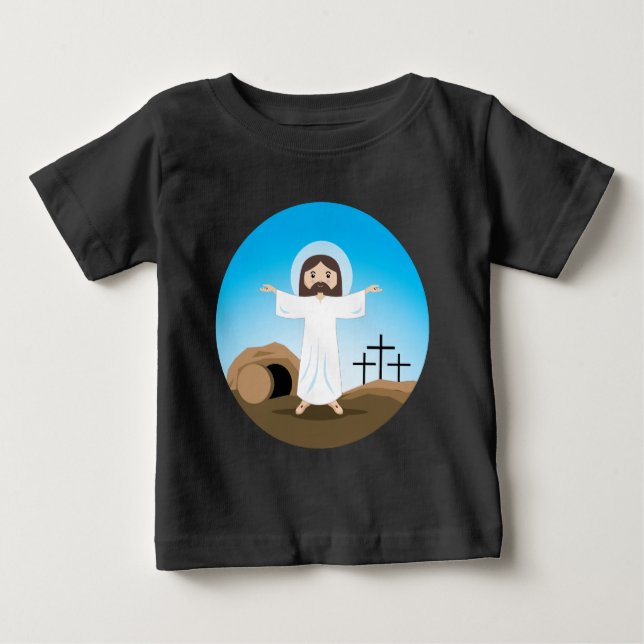 Camiseta Para Bebê Cristo Riser (Frente)