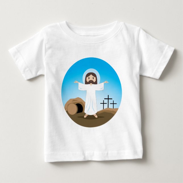 Camiseta Para Bebê Cristo Riser (Frente)