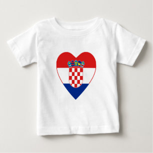 Camiseta Para Bebê Croacia Flag Heart Shirt