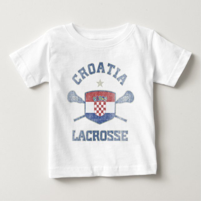 Camiseta Para Bebê Croatia-Vintage (Frente)