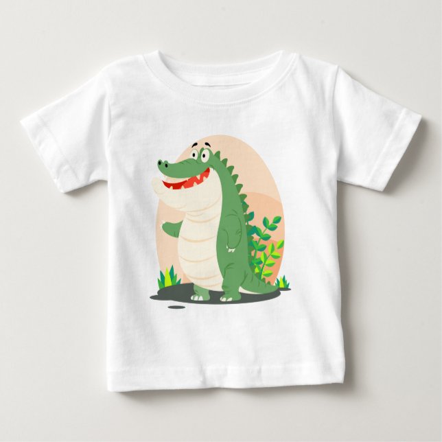 Camiseta Para Bebê Crocodilo (Frente)