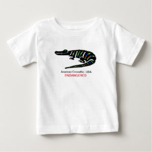 Camiseta Para Bebê Crocodilo Cinto - Imagem animal ameaçada -