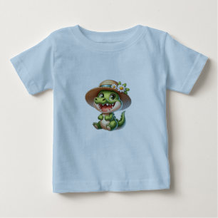 Camiseta Para Bebê Crocodilo de Bebê Cento