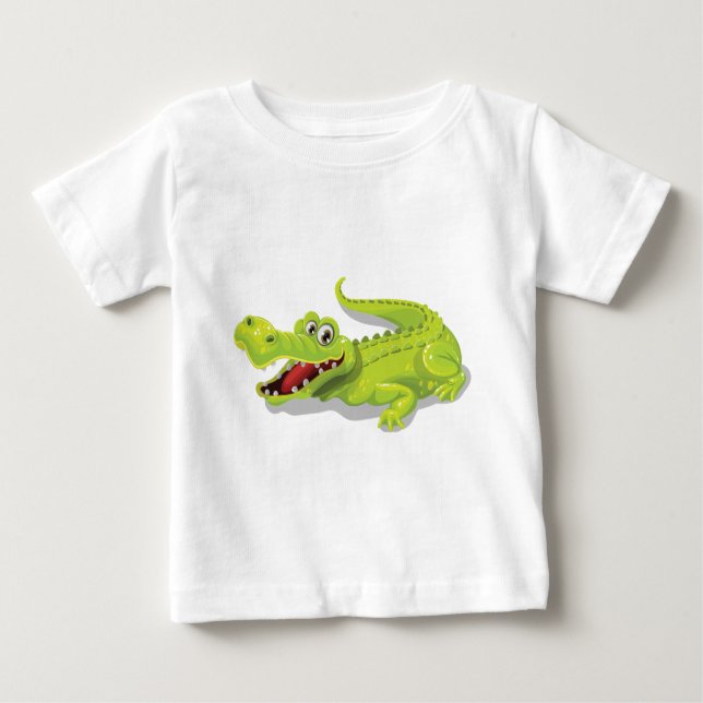 Camiseta Para Bebê Crocodilo dos desenhos animados (Frente)