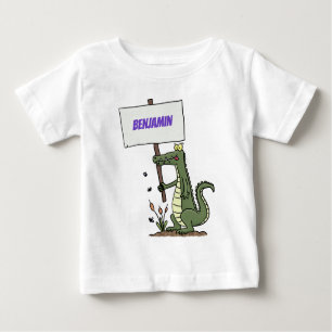 Camiseta Para Bebê Crocodilo engraçado, alinhador com cartoon
