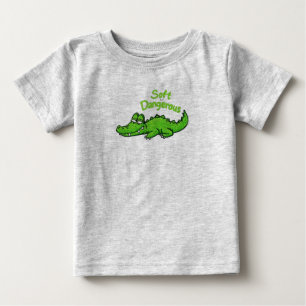 Camiseta Para Bebê Crocodilo Macio Mas Perigoso