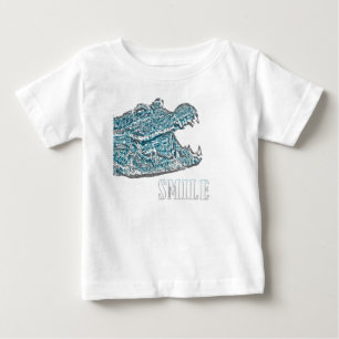 Camiseta Para Bebê Crocodilo Smile