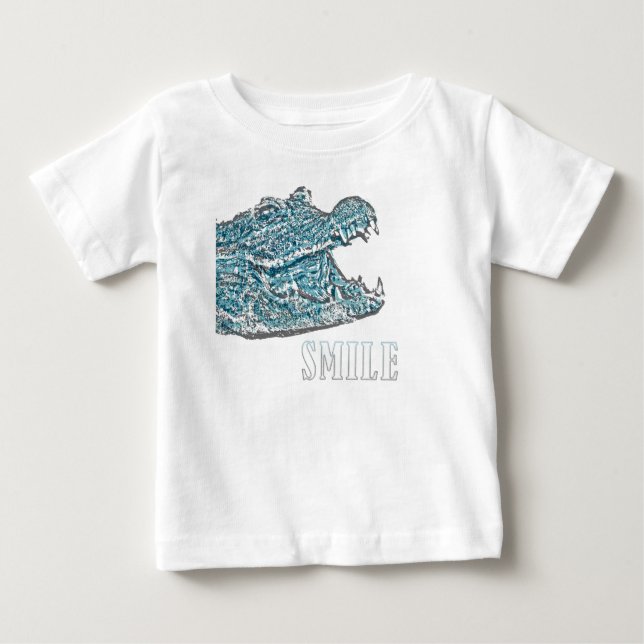 Camiseta Para Bebê Crocodilo Smile (Frente)