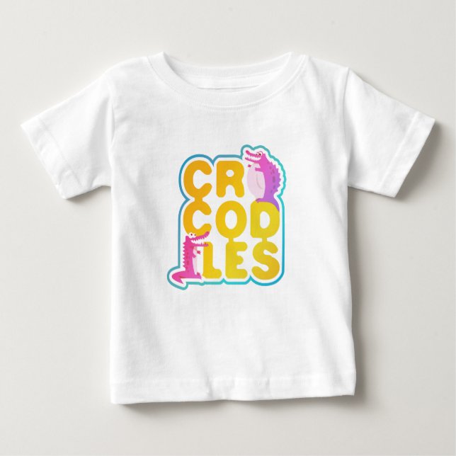 Camiseta Para Bebê Crocodilos com dois crocodilos felizes (Frente)
