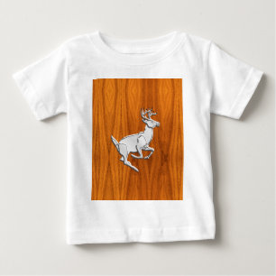 Camiseta Para Bebê Cromo de prata como cervos Running no impressão
