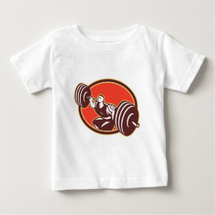 Camiseta Para Bebê Cruz-ajustado de levantamento dos Barbells do