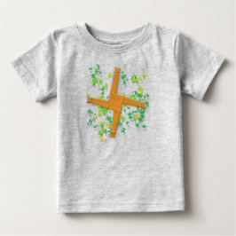 Camiseta Para Bebê Cruz Brighid com Folhas