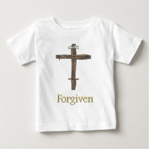 Camiseta Para Bebê Cruz cristã "perdoada "