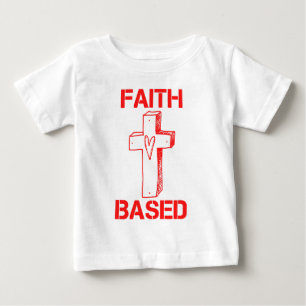 Camiseta Para Bebê Cruz E Coração Baseados Na Fé