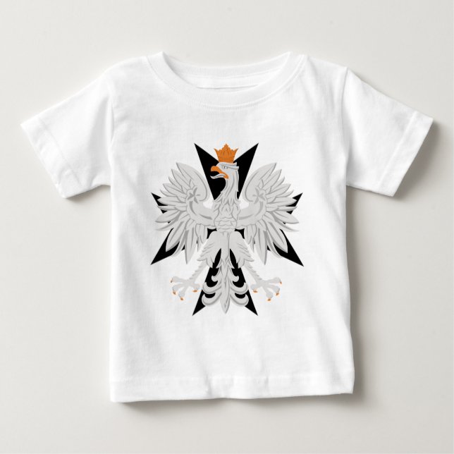 Camiseta Para Bebê Cruz maltesa polonesa de Eagle (Frente)