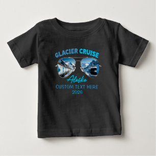 Camiseta Para Bebê Cruzeiro da Geleira Alasca Paisagens de Icebergs,