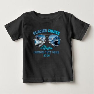 Camiseta Para Bebê Cruzeiro da Geleira Alasca Paisagens de Icebergs,