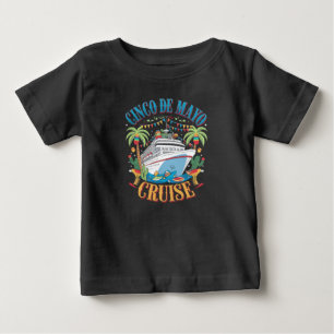 Camiseta Para Bebê Cruzeiro do Cinco De Mayo México Navio Mexicano Fe