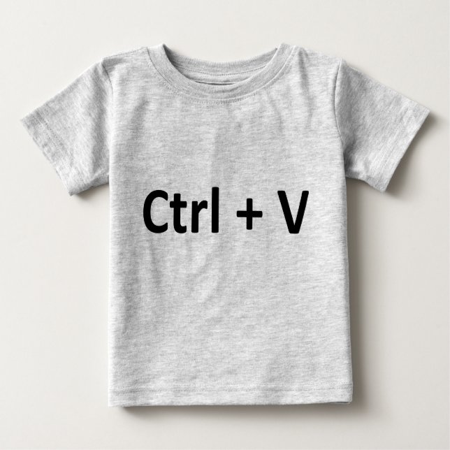 Camiseta Para Bebê Ctrl C Ctrl V Copy Paste Twins (Frente)