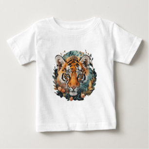 Camiseta Para Bebê Cubo de tigre