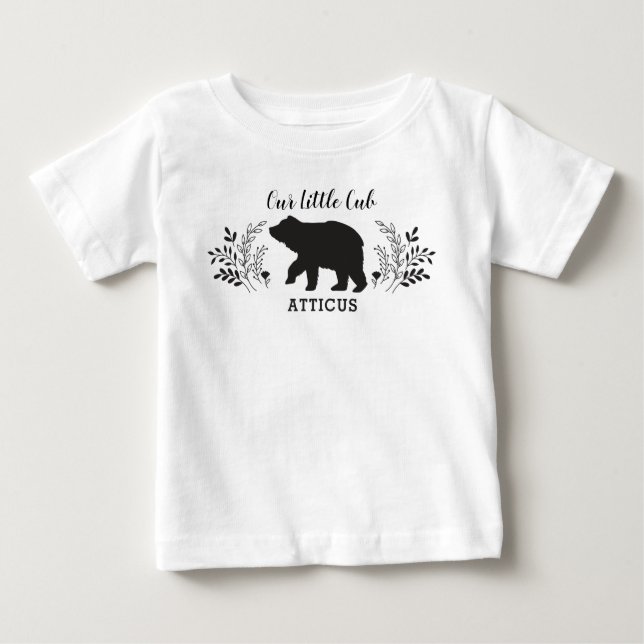 Camiseta Para Bebê Cubo Do Urso Da Madeira (Frente)