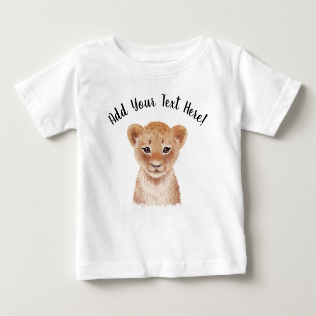 Camiseta Para Bebê Cubo Lion Cubo Personalizado  (Frente)