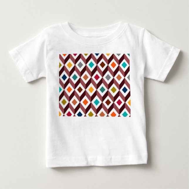 Camiseta Para Bebê Cubos 3D (Frente)