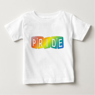 Camiseta Para Bebê Cubos de jogo Desenho Arco-íris Orgulho