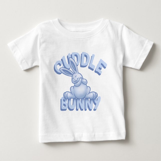 Camiseta Para Bebê Cuddle Bunny - azul (Frente)