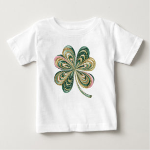Camiseta Para Bebê Cuecas Quatro Folhas Vestidas Vestidas