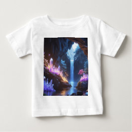 Camiseta Para Bebê Cueva de cristal con cascada mágica