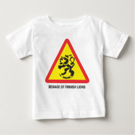Camiseta Para Bebê Cuidado com Leões Finlandeses Manga Longa Infantil