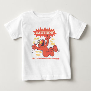 Camiseta Para Bebê Cuidado Elmo Rindo à Frente
