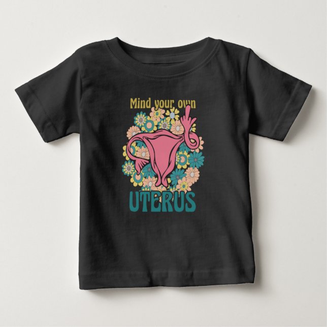 Camiseta Para Bebê Cuide da sua escolha feminista utópica profissiona (Frente)