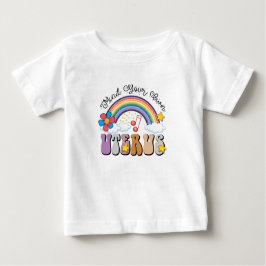 Camiseta Para Bebê Cuide do seu útero Feminista Pro Choice Rainbow